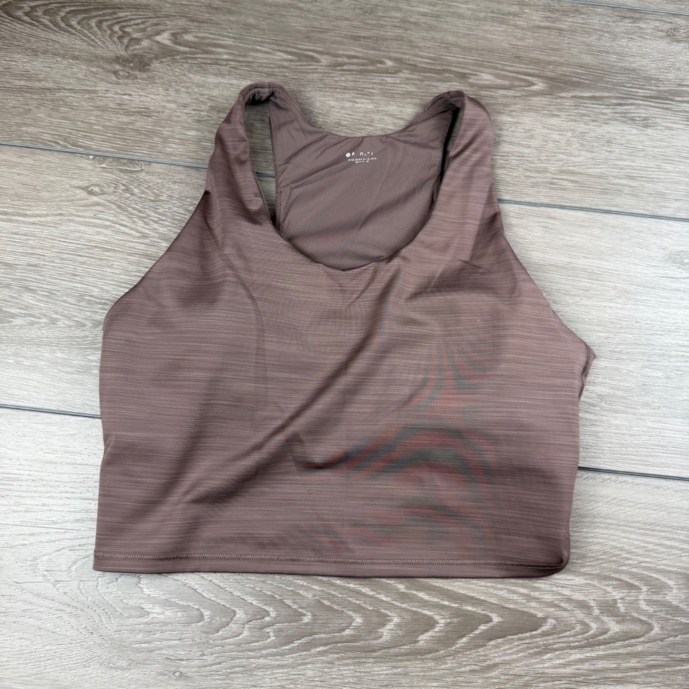Athleta Women Active Tank Top Padded Racerback Brown Medium - Picture 2 of 8